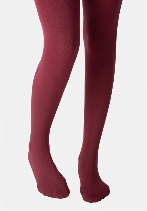 Women's Thermal Tights Premium 80 Denier Tights Burgundy