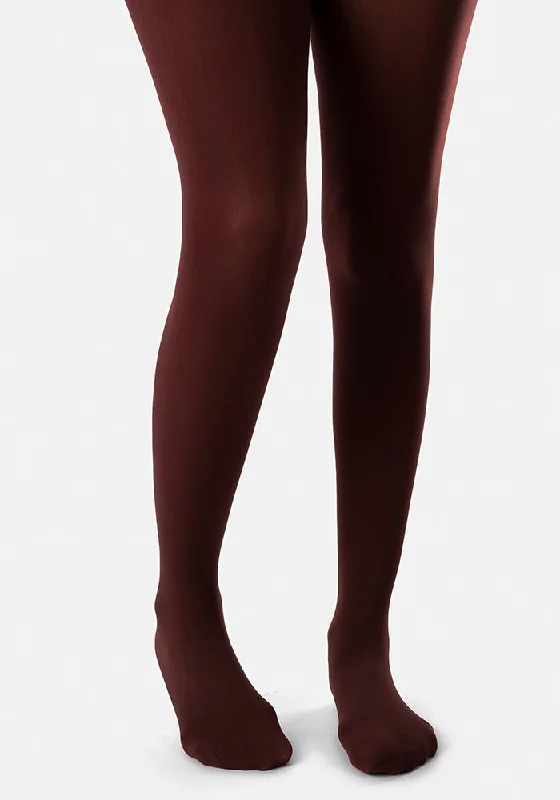 Women's Satin Tights Premium 80 Denier Tights Chestnut