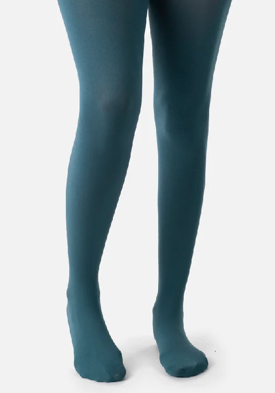 Tights with Floral Designs Premium 80 Denier Tights Denim
