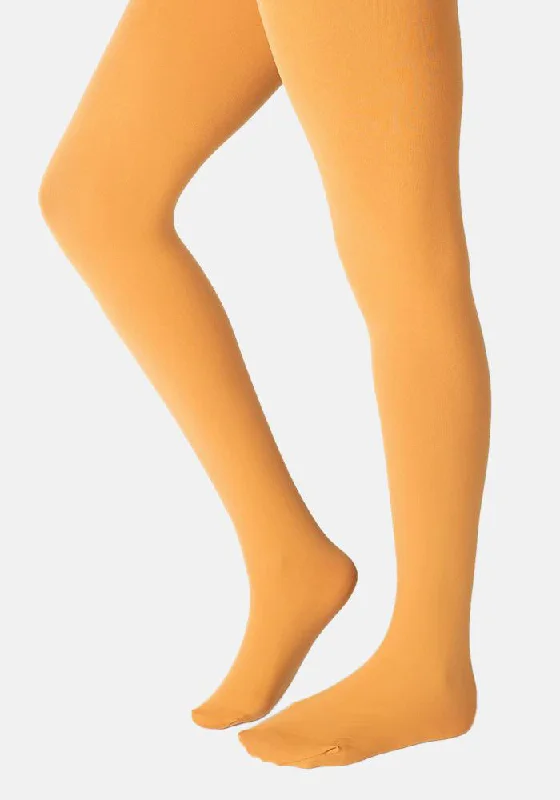 Polka Dot Tights for Women Premium 80 Denier Tights Mustard