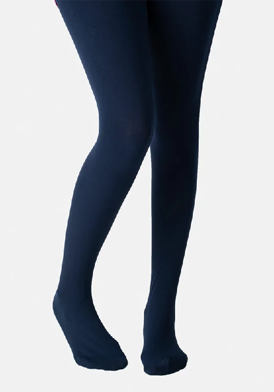 Women's Crocodile Print Tights Premium 80 Denier Tights Navy