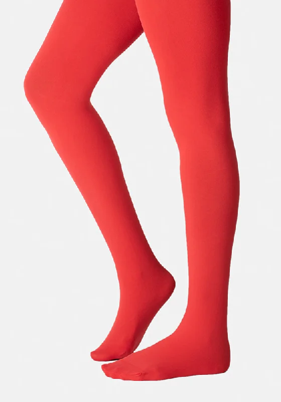 Velvet Tights for Women Premium 80 Denier Tights Red
