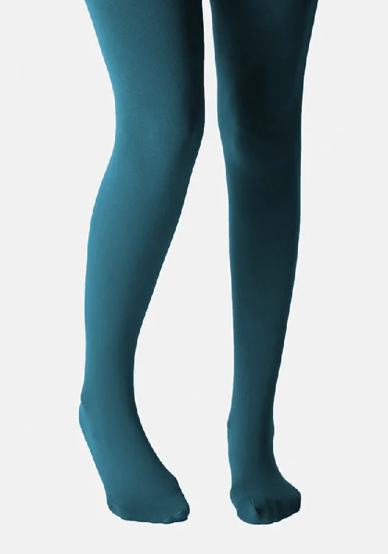 Color Block Tights for Women Premium 80 Denier Tights Teal