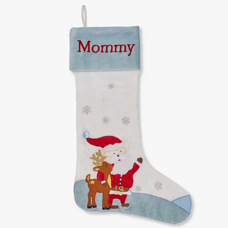 Argyle - printed stockings for a preppy style Santa & His Reindeer Luxe Stocking