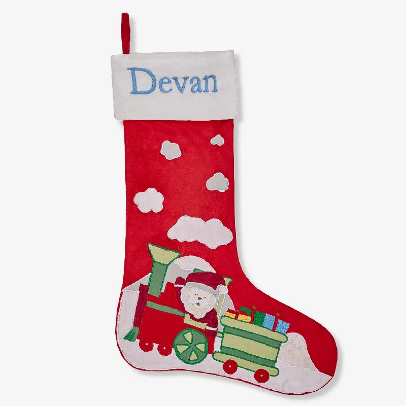 Wedding stockings for a bridal look Santa On Train Luxe Stocking
