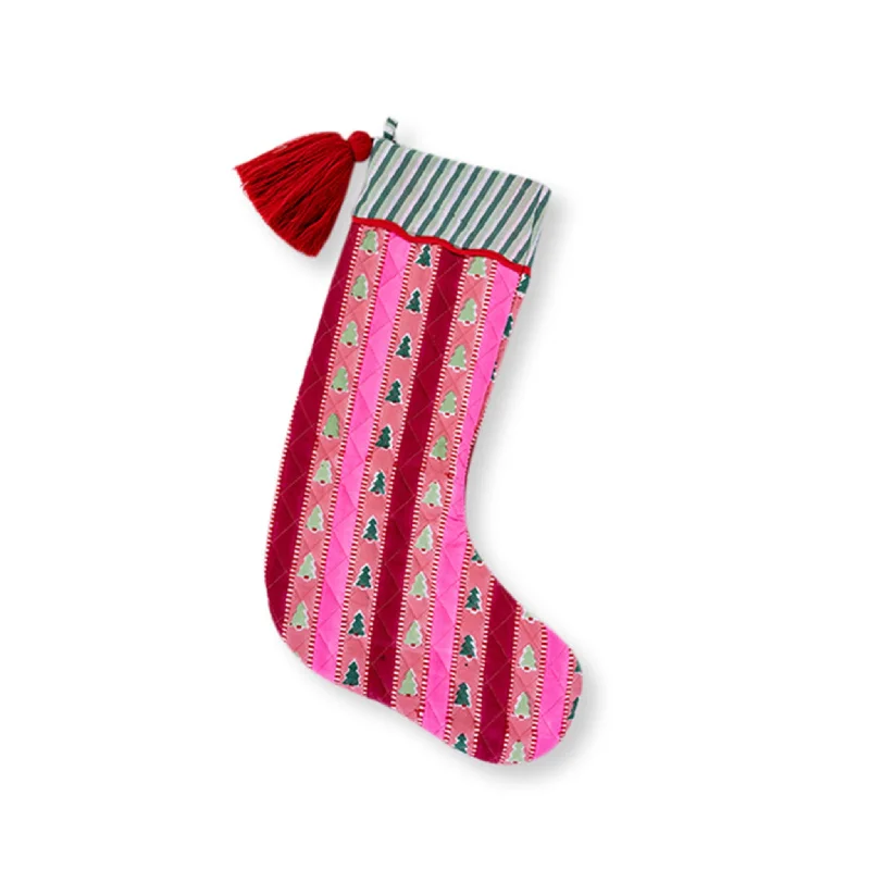 Thigh - high stockings with a lace garter belt Snowwood Stripe Stocking