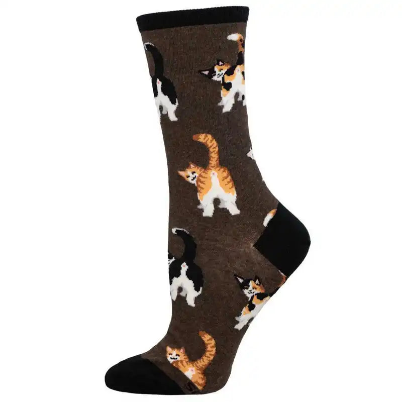Women's no - show socks with a floral motif 'Cat Butts' Women's printed socks