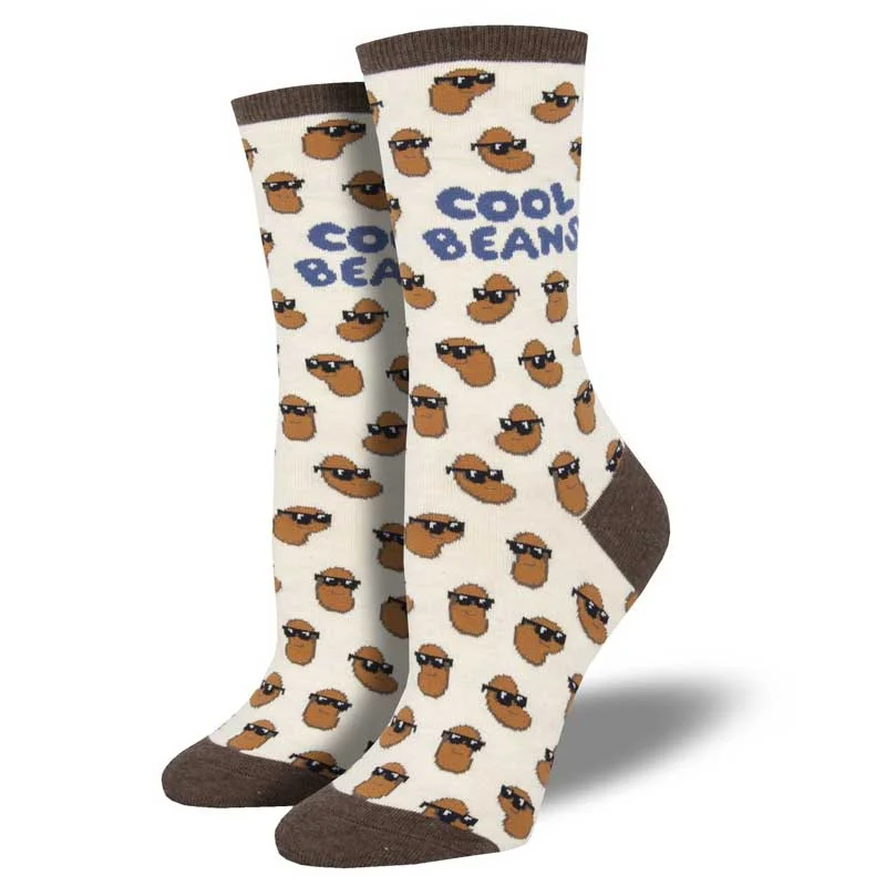 Women's knee - high socks with lace trim 'Cool Beans' Women's printed socks