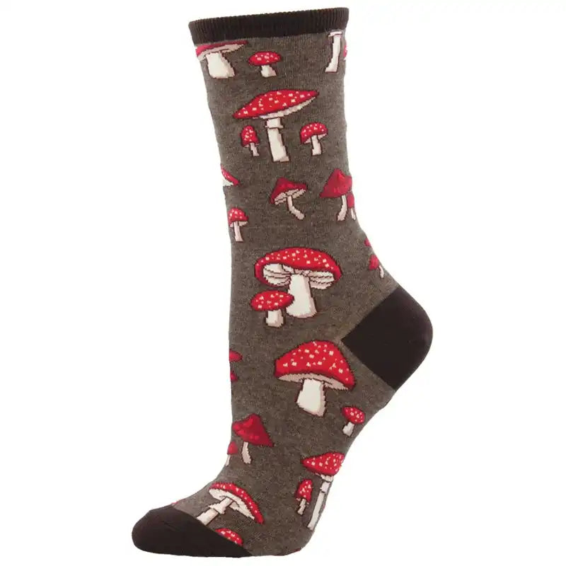 Women's no - show socks with a floral motif 'Pretty Fly For A Fungi' Women's printed socks