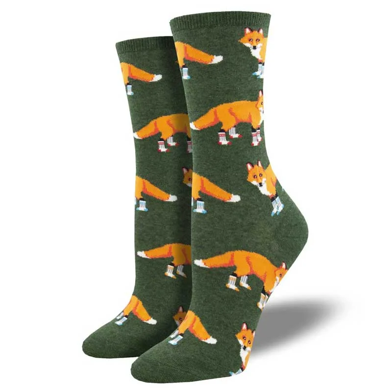 Women's non - slip socks for safety 'Socksy Foxes' Women's printed socks