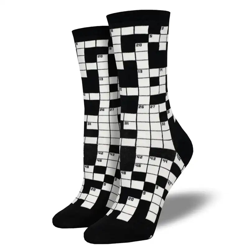 Women's wool - rich socks for winter warmth 'Sunday Crossword' Women's printed socks Women's wool - rich socks for winter warmth 'Sunday Crossword' Women's printed socks