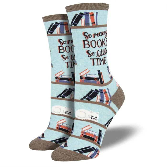 Women's anti - odor socks for long - day freshness 'Time for a Good Book' Women's printed socks