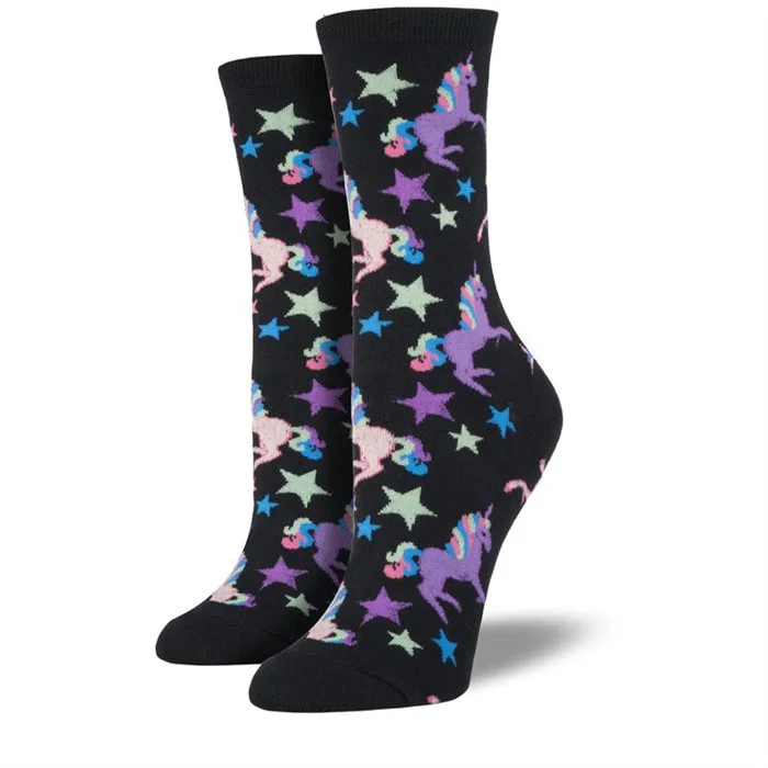 Women's silk - lined socks for a luxurious feel 'Unicorn'  Women's printed socks