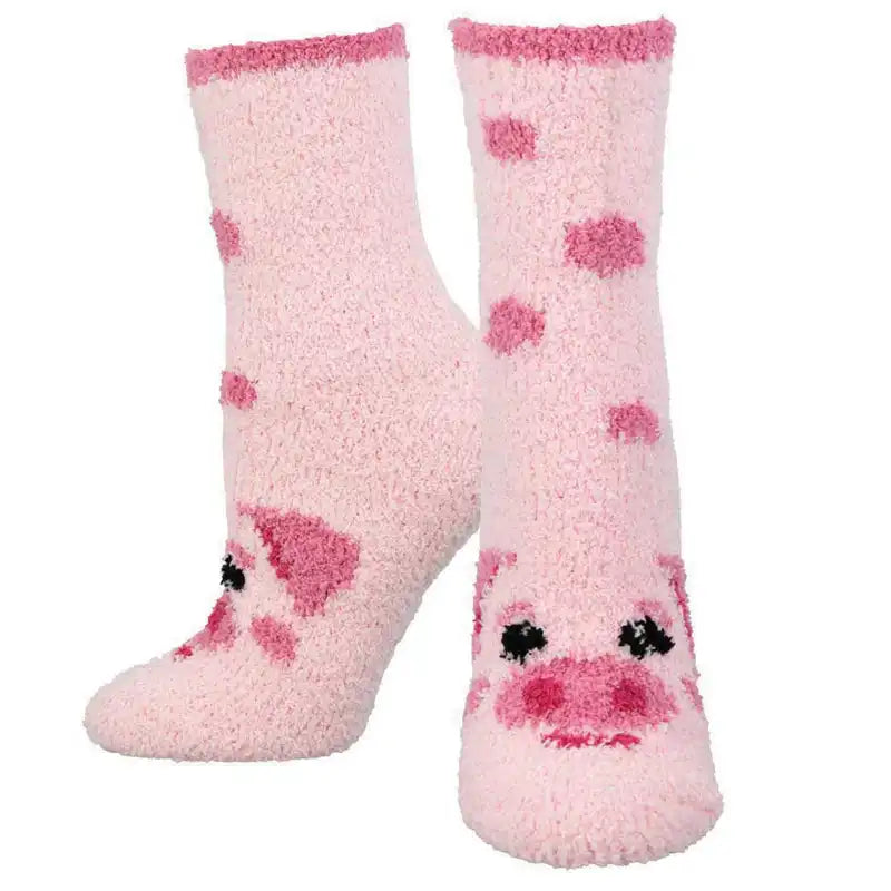 Women's moisture - wicking socks for sports 'Little Piggy' Printed Plush Women's Socks