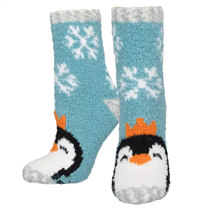 Women's hypoallergenic socks for sensitive skin 'Penguins' Printed Plush Women's Socks