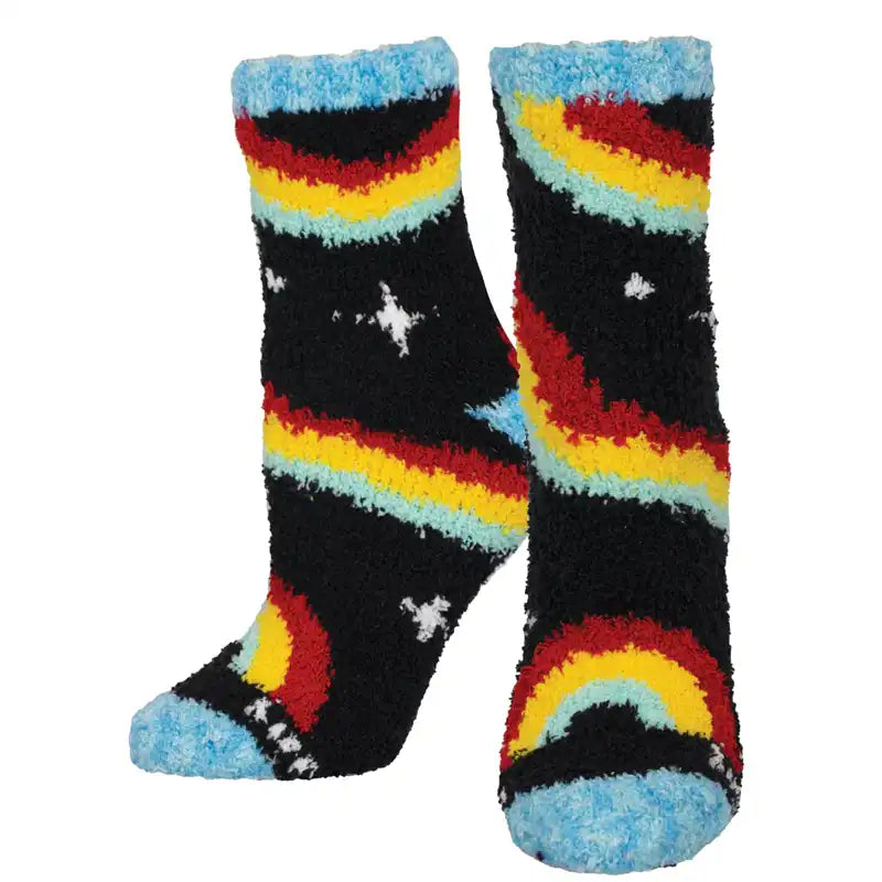 Women's spandex - infused socks for stretch 'Rainbow' Printed Plush Women's Socks