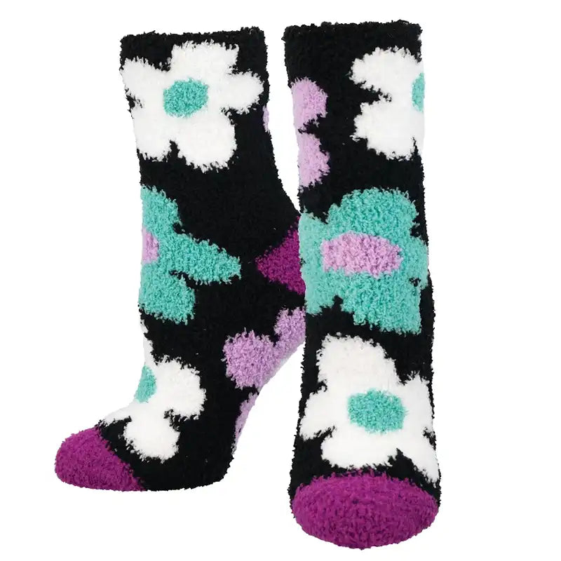 Women's bamboo fiber socks for eco - friendliness 'Room to Bloom' Printed Plush Women's Socks