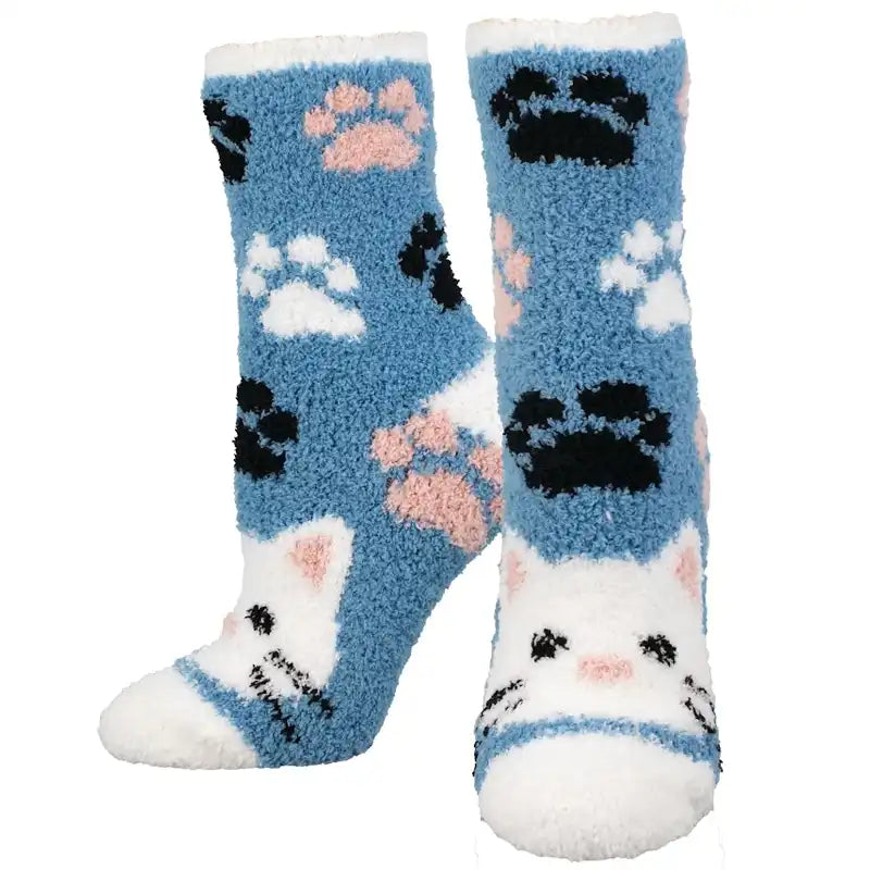 Women's cashmere - blend socks for extra softness 'Soft Kitty' Printed Plush Women's Socks
