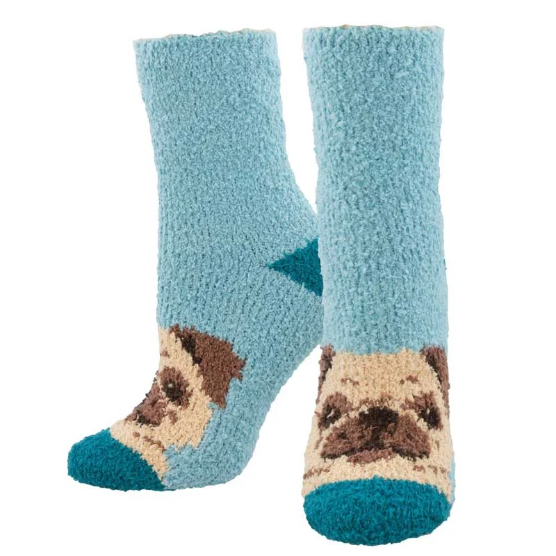 Women's wool - rich socks for winter warmth 'Sweet Puppy Socks' Printed Plush Women's Socks