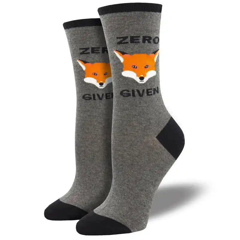 Women's cotton blend socks for breathability 'Zero Fox Given' Women's printed socks