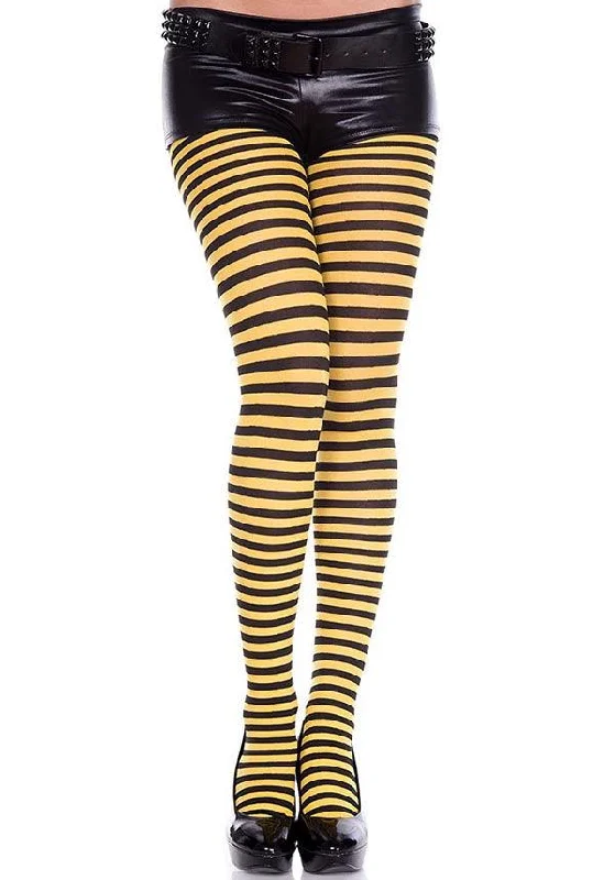 Wool - blend stockings for warmth in winter Striped [Black/Yellow] | TIGHTS