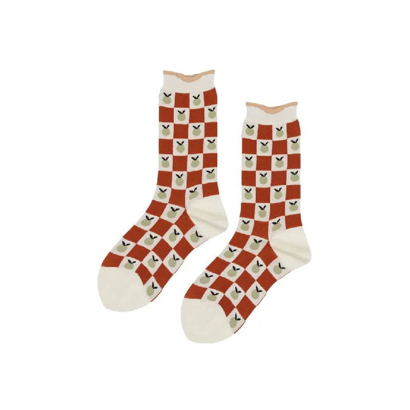 Women's bamboo fiber socks for eco - friendliness Tiny Tomato Crew Socks (Terracotta) Women's bamboo fiber socks for eco - friendliness Tiny Tomato Crew Socks (Terracotta)