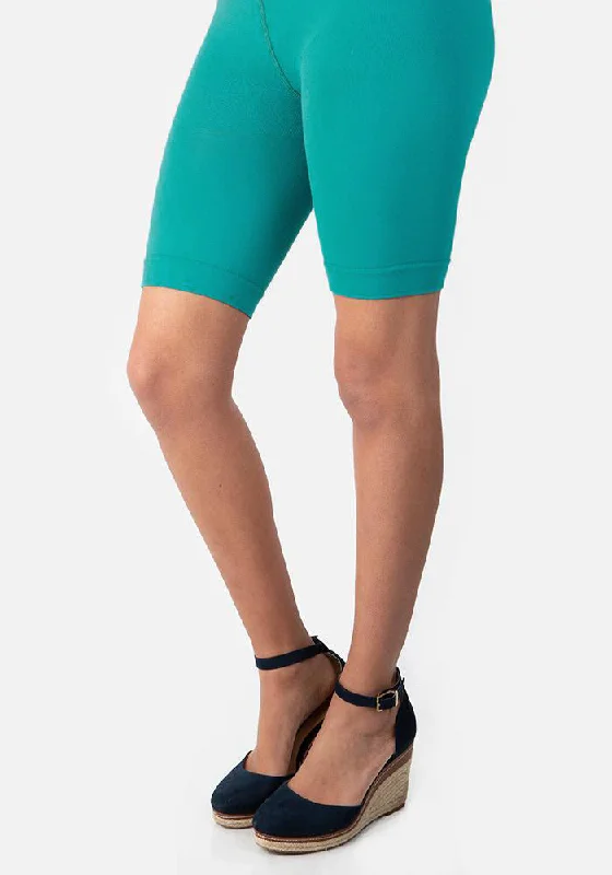 Tights with Geometric Patterns Underpops Anti Chafing Shorts Aqua