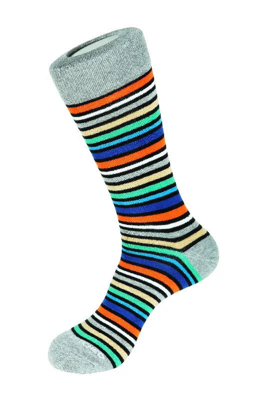 Women's non - slip socks for safety Coastal Stripe Crew Sock