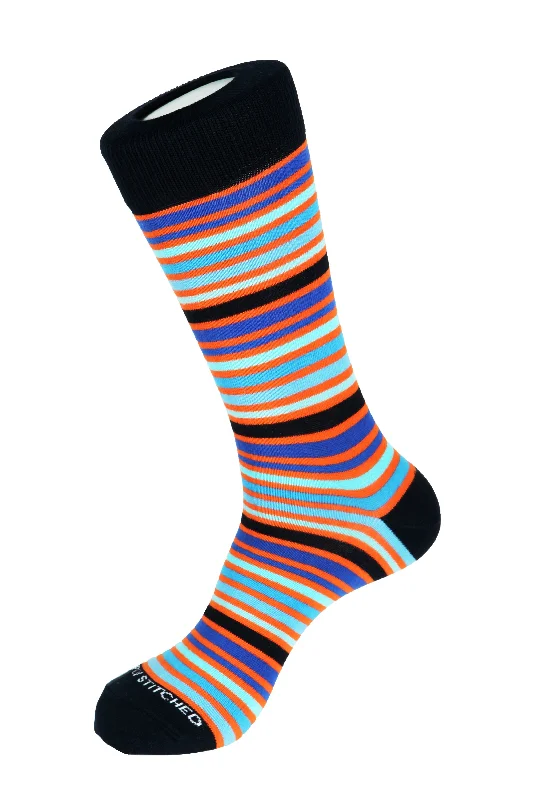 Women's satin - trimmed socks for a touch of elegance Coastal Stripe Crew Sock