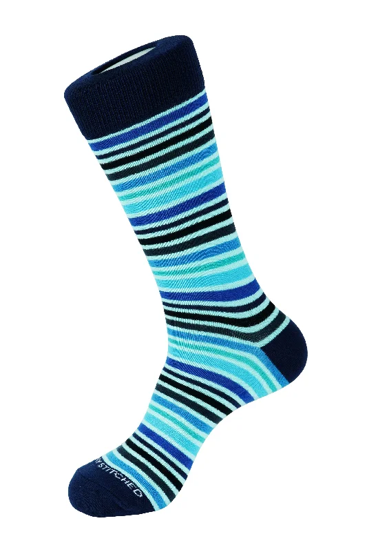 Women's argyle - patterned thigh - high socks Coastal Stripe Crew Sock