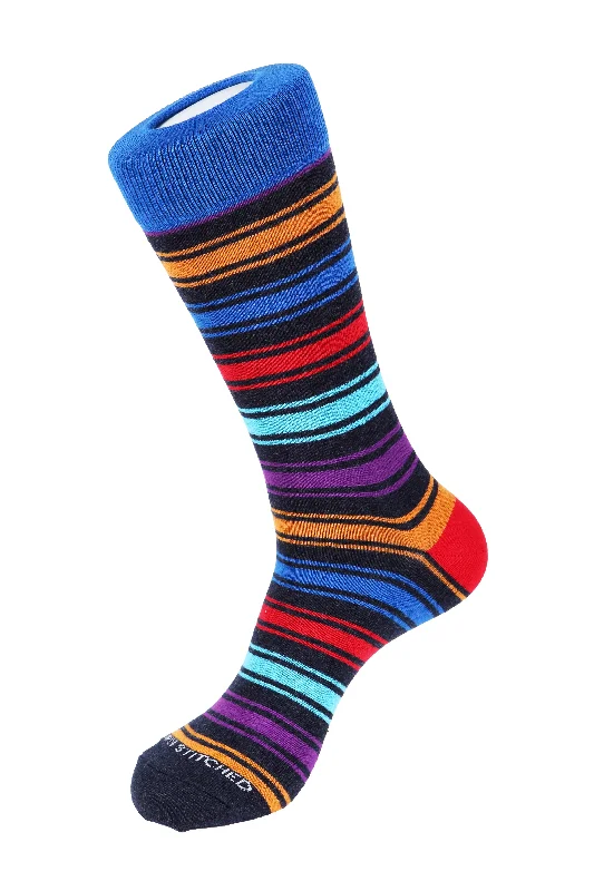 Women's adjustable - fit socks for a customized feel Angeles Stripe Crew Sock