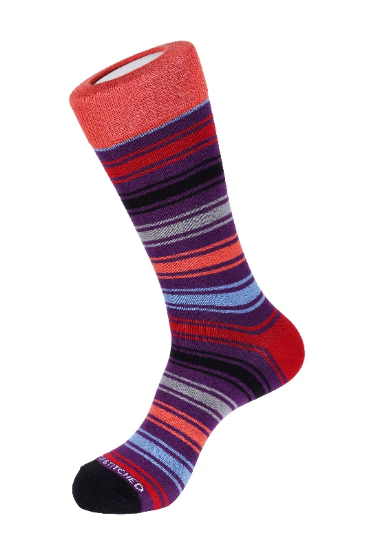 Women's bamboo fiber socks for eco - friendliness Angeles Stripe Crew Sock
