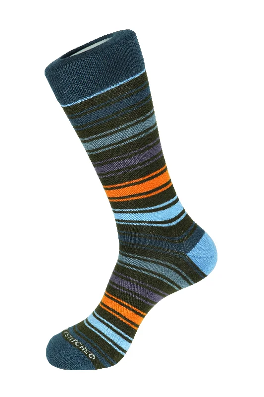 Women's satin - trimmed socks for a touch of elegance Angeles Stripe Crew Sock