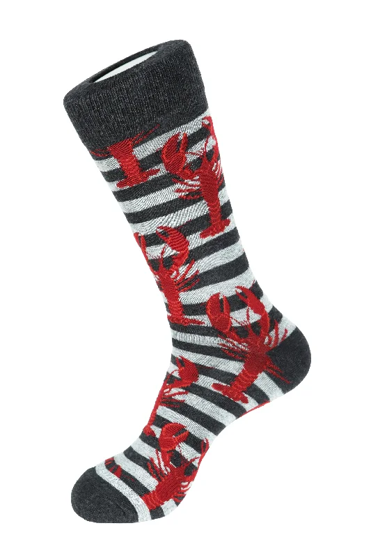Women's argyle - patterned thigh - high socks Large Lobster Stripe Crew Sock