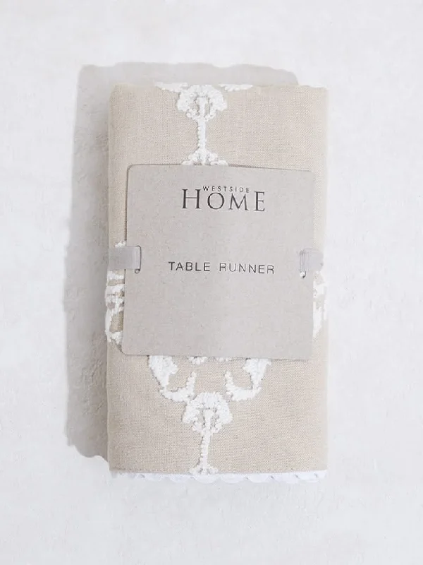 Women's senior - friendly lounge pants Embroidered women jeans with intricate patterns Westside Home Beige Damask Detailed Table Runner Women's senior - friendly lounge pants Embroidered women jeans with intricate patterns Westside Home Beige Damask Detailed Table Runner