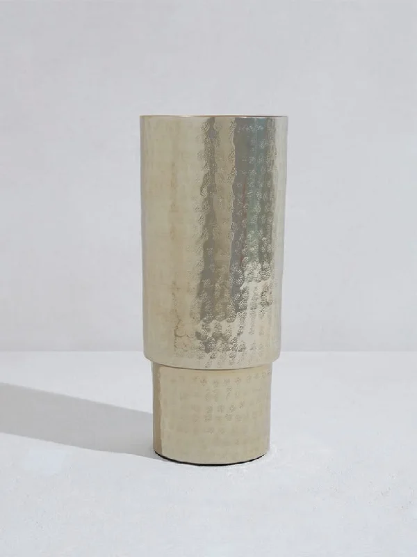 Women's pleated office pants Dark - wash women jeans for a sophisticated and slimming effect Westside Home Gold Textured Pillar Vase-Large