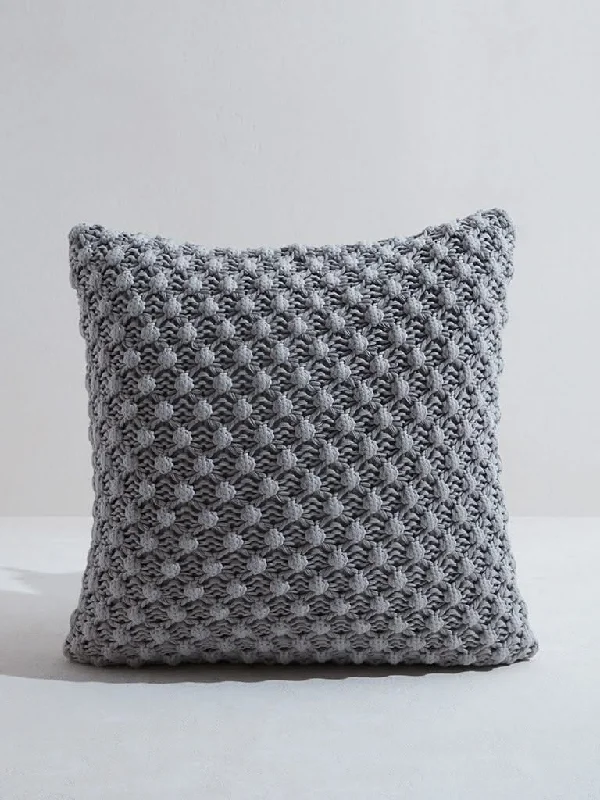 Women's hand - made artisanal pants Acid - wash women jeans with a retro finish Westside Home Grey Popcorn Textured Cushion Cover
