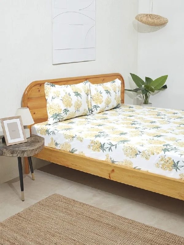 Women's long - length casual pants Straight - leg women jeans with a classic and timeless appeal Westside Home Yellow Floral Design Double Bed Flat Sheet and Pillowcase Set
