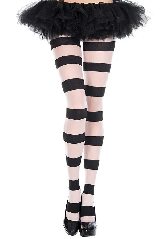 Patterned stockings with polka dots Wide Striped | PANTYHOSE