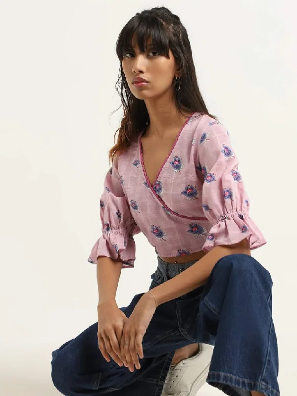 Women's long - sleeve jumpsuit pants Straight - leg women jeans with a classic and timeless appeal Bombay Paisley Lilac Crop Top Women's long - sleeve jumpsuit pants Straight - leg women jeans with a classic and timeless appeal Bombay Paisley Lilac Crop Top