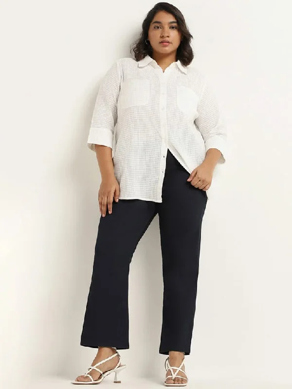 Women's tassel - adorned boho pants Embellished women jeans with studs or rhinestones for a glamorous touch Gia Plain Blue Straight Fit Jeggings
