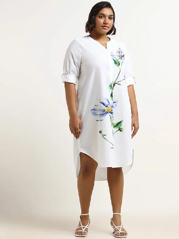 Women's velvet party pants Embellished women jeans with studs or rhinestones for a glamorous touch Gia White Floral Cotton Tunic Dress