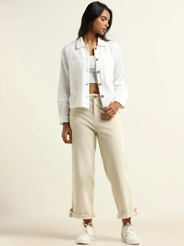 Women's pants for snowboarding Button - fly women jeans with a traditional touch LOV Cream Corduroy Cotton Pants Women's pants for snowboarding Button - fly women jeans with a traditional touch LOV Cream Corduroy Cotton Pants