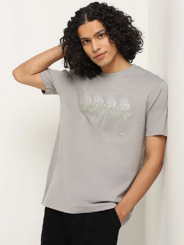 Women's elastic - waist lounge pants Acid - wash women jeans with a retro finish Nuon Grey Cotton Relaxed Fit T-Shirt