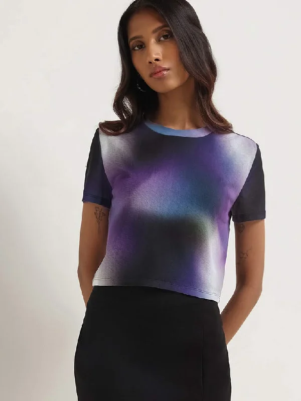 Women's two - piece pant set Ripped women jeans for a rebellious and fashion - forward style Nuon Multicolour Tie-Dye T-Shirt