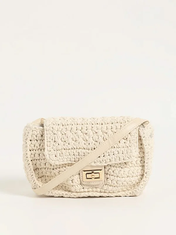 Women's on - sale casual pants Light - wash women jeans for a fresh and summery appearance Nuon Off-White Macrame Bag