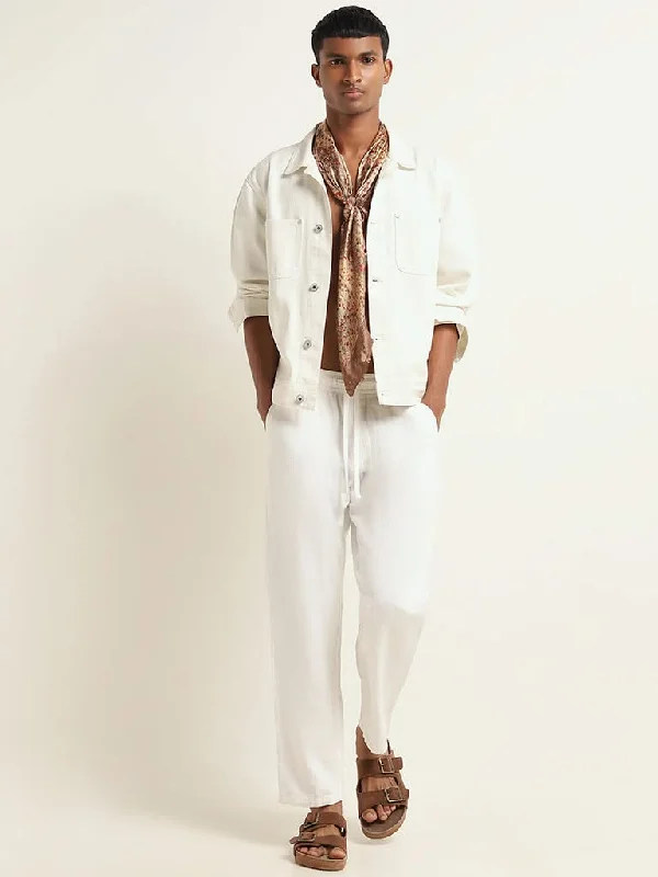 Women's fall - appropriate corduroy pants Distressed women jeans for a trendy and edgy look Nuon Off-White Relaxed-Fit Jacket