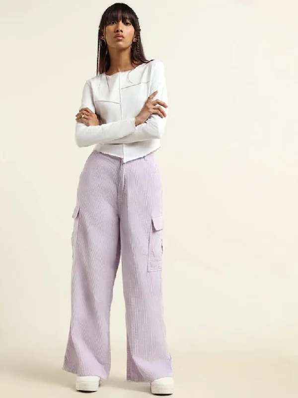Women's winter - warm fleece - lined pants Bootcut women jeans to complement various shoe styles Nuon Purple Straight - Fit Mid Rise Jeans