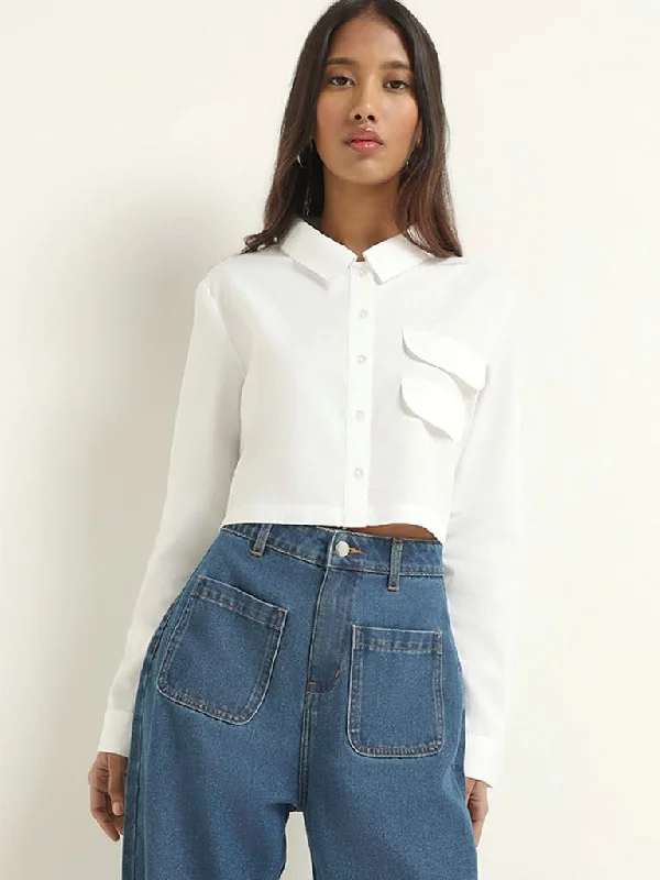Women's hand - made artisanal pants Acid - wash women jeans with a retro finish Nuon White Plain Cotton Shirt Women's hand - made artisanal pants Acid - wash women jeans with a retro finish Nuon White Plain Cotton Shirt