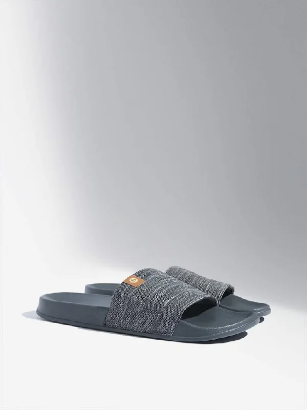 Women's printed floral pants High - waisted women jeans for a flattering silhouette SOLEPLAY Grey Knit-Textured Pool Slides